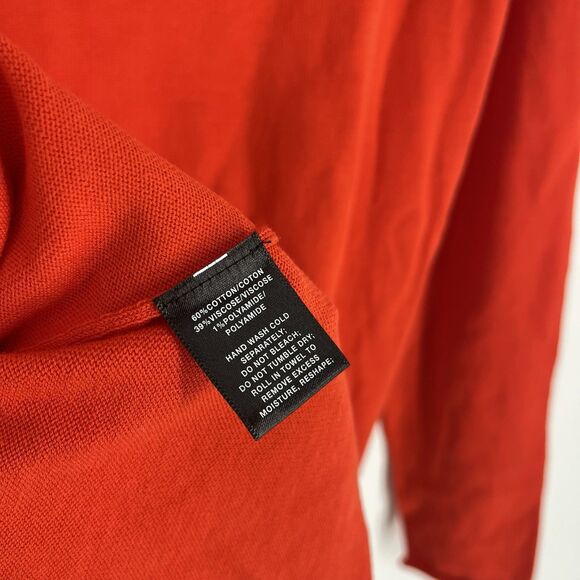 Lafayette 148 New York Sweater Size Large Womens Red Cotton Long Sleeve Boatneck - Picture 7 of 8